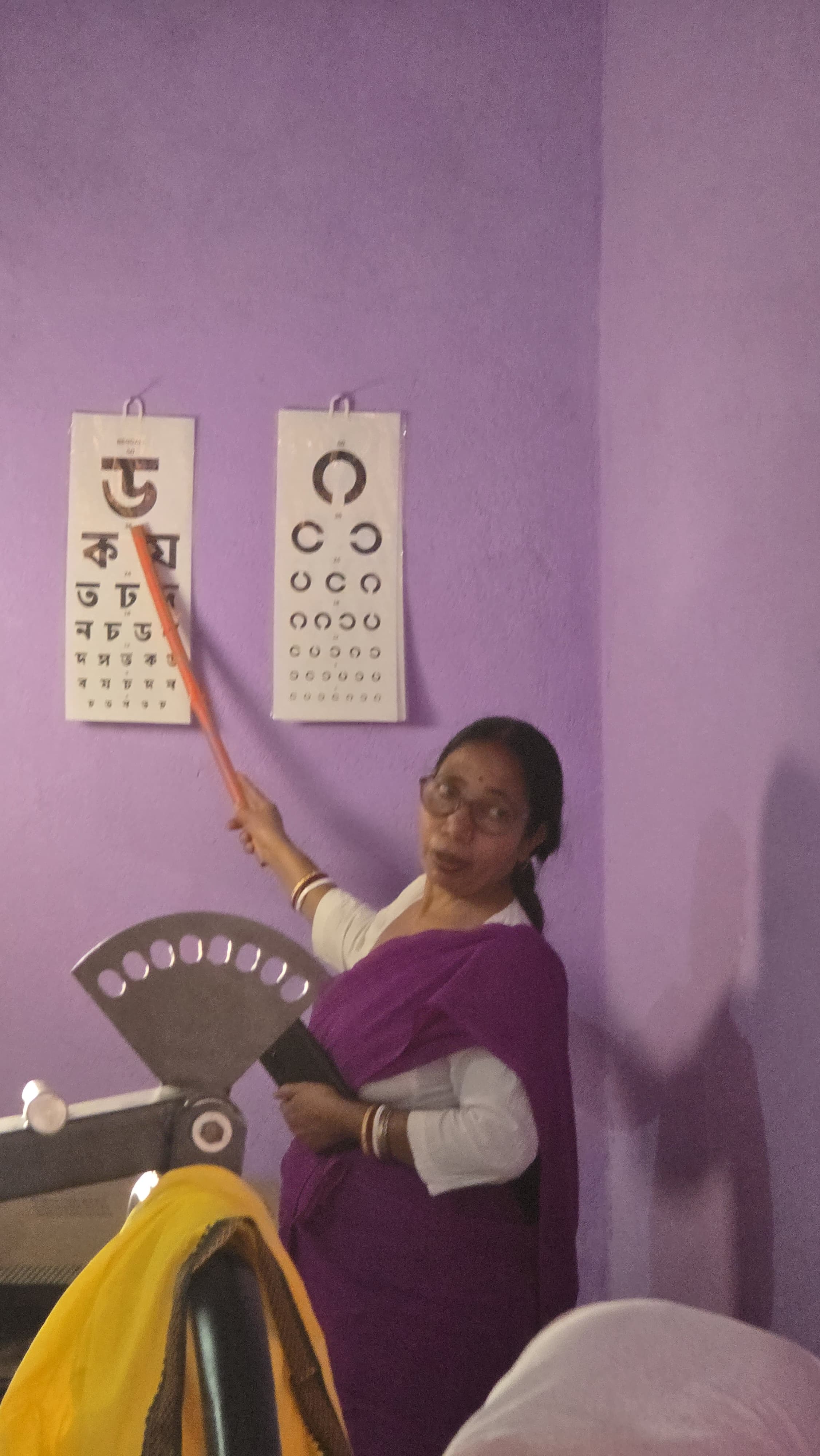 Vision screening at Ukhra health workshop